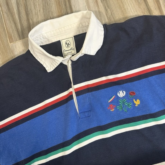 VTG 90s Rugby Polo Shirts XXL (Meas. Small ) Striped Ireland Preppy Ireland